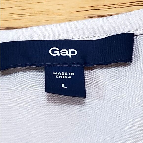 🔺️Gap Taupe Satin Scoop Neck Sleeveless Top Large - Picture 6 of 8